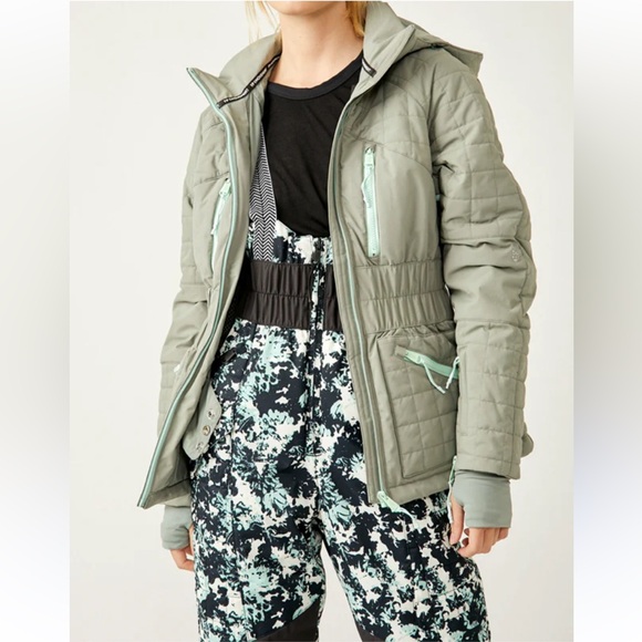 NEW Free People movement All Prepped Ski Jacket Greyed Olive size Large - Picture 2 of 9
